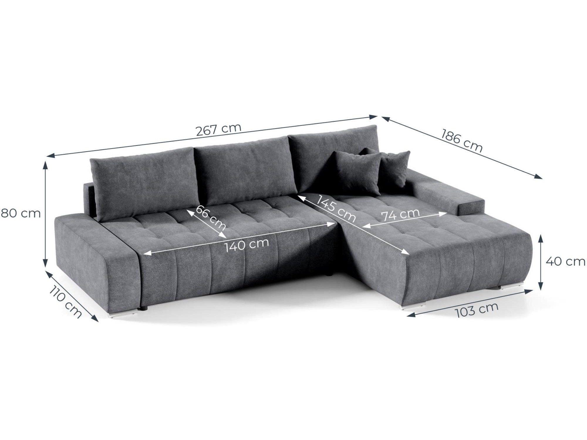Ecksofa Japandi Hellbeige mit Schlaffunktion und Bettkasten