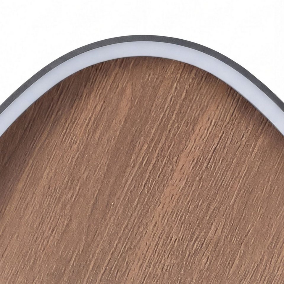 Japandi LED-Deckenleuchte aus Holz und Aluminium