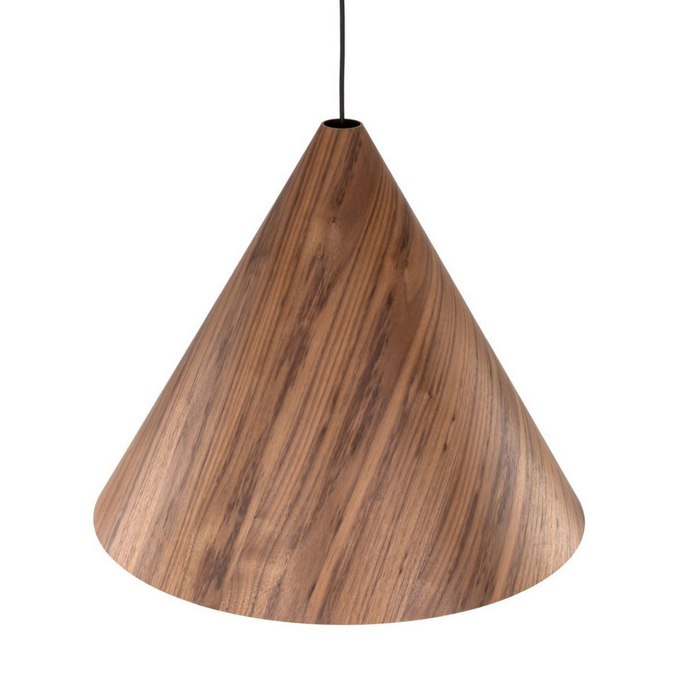 Japandi Pendelleuchte Schwarz Eiche aus Holz und Metall