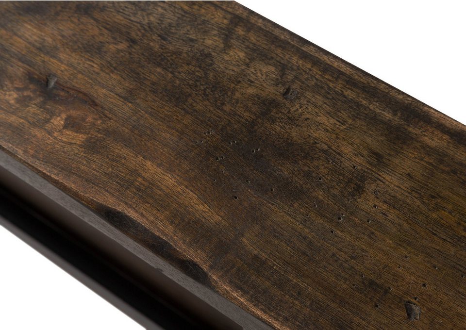 Japandi Massivholzbett aus Mangoholz Braun