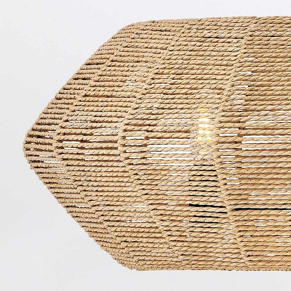 Japandi Rattan-Pendelleuchte mit Korbschirm
