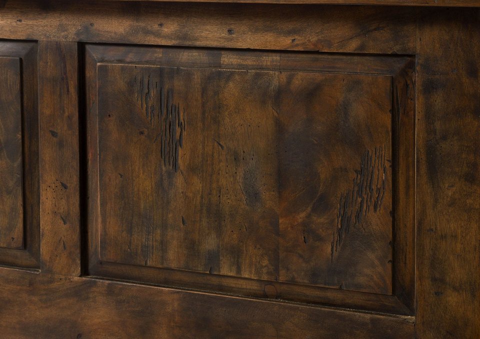 Japandi Massivholzbett aus Mangoholz Braun