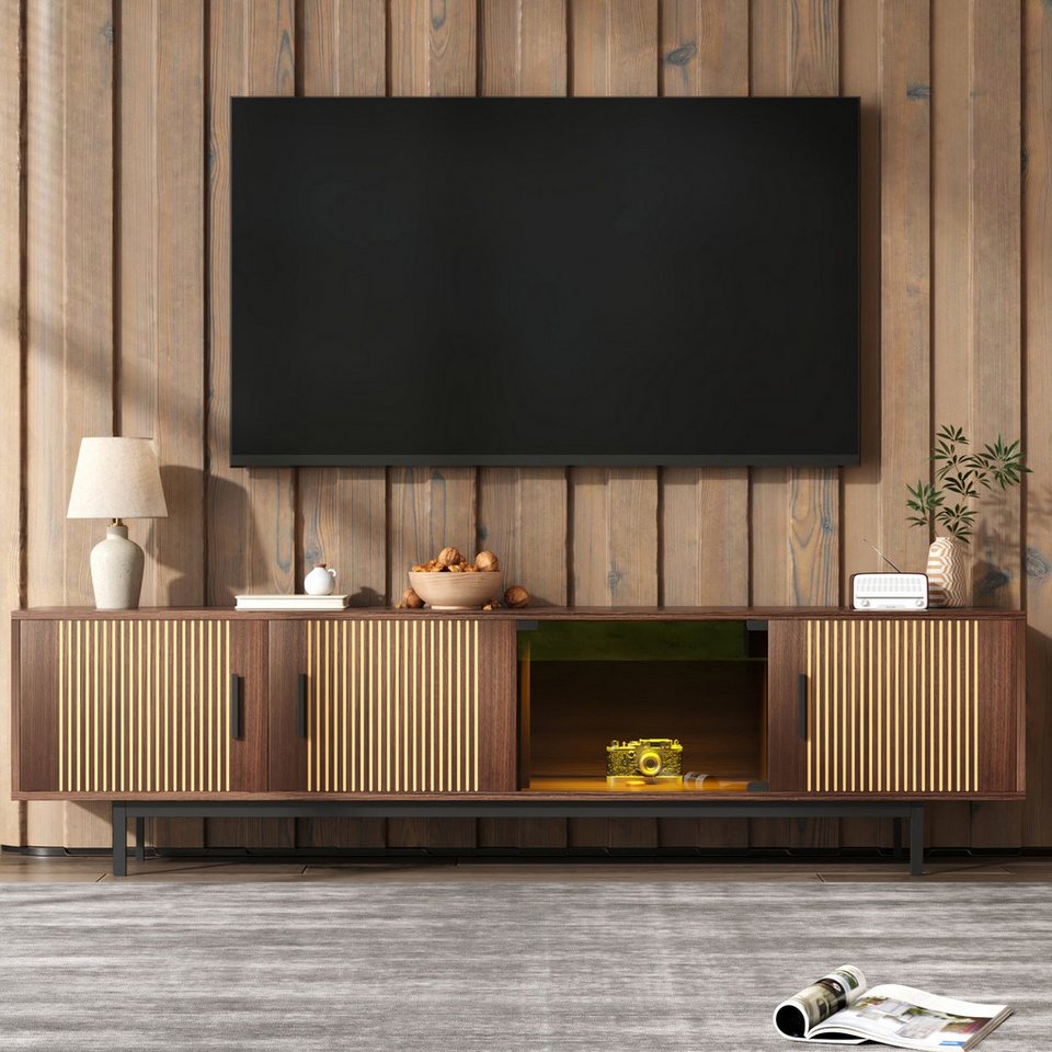 Japandi Lowboard mit geschnitzter Front und LED