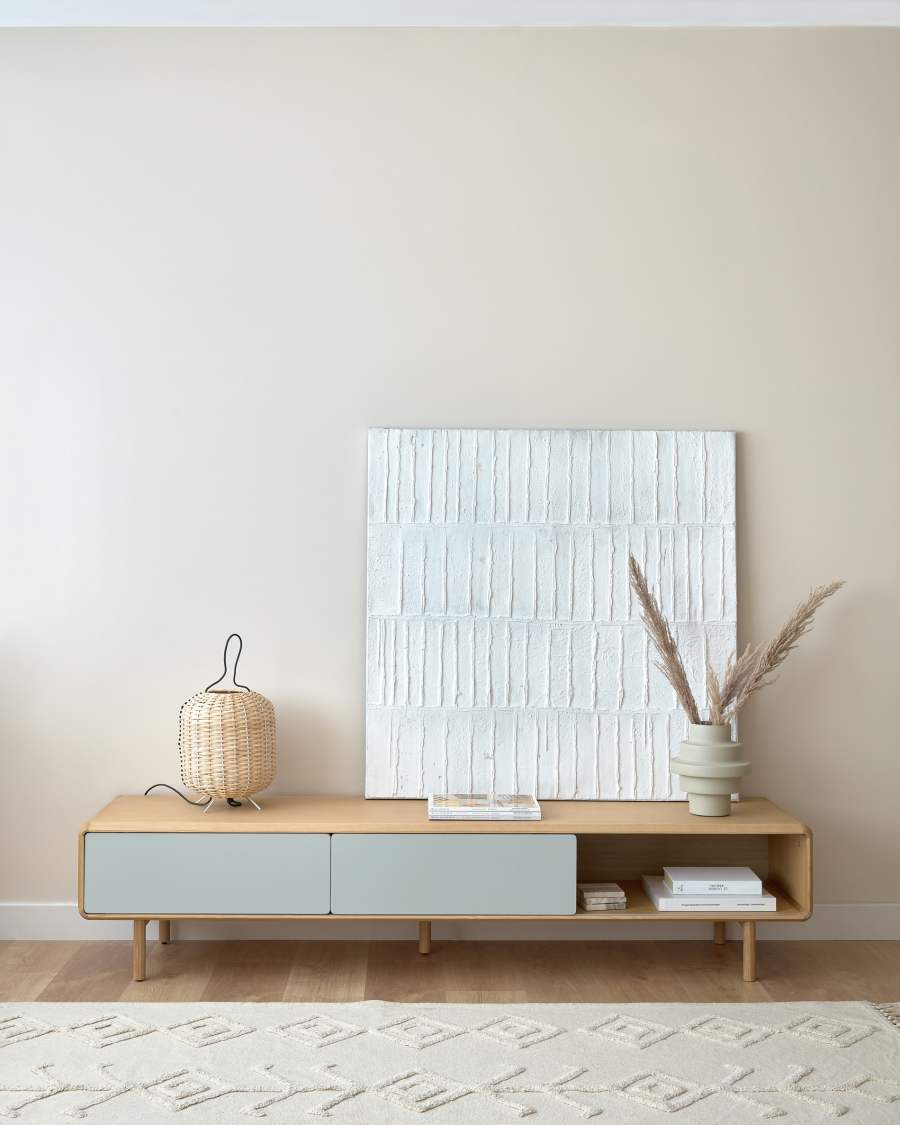 Japandi Bild Grau Weiß 90x90 cm