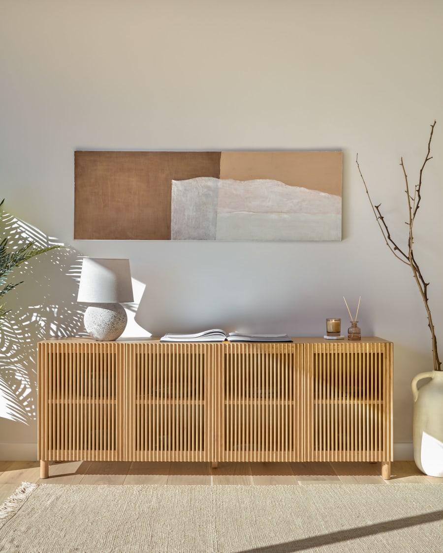 Japandi Sideboard aus massivem Eichenholz