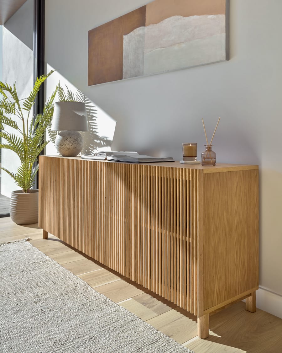 Japandi Sideboard aus massivem Eichenholz