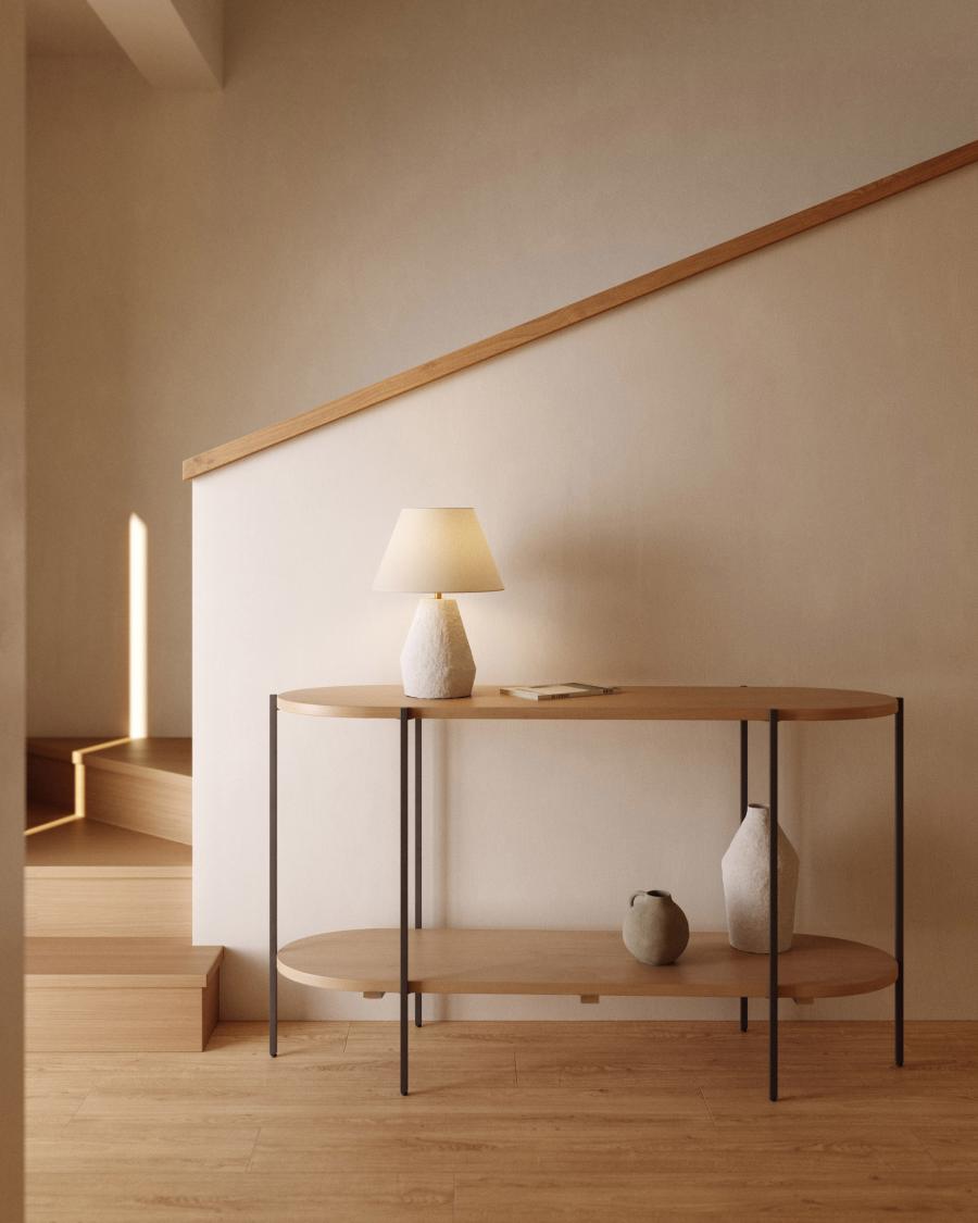 Tischlampe Japandi Magnesia Weiß