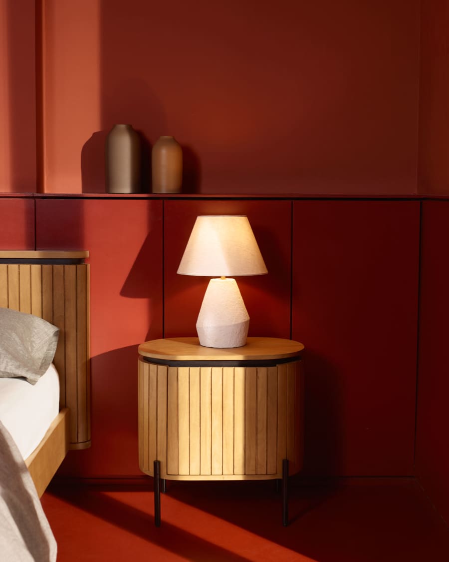 Tischlampe Japandi Magnesia Weiß