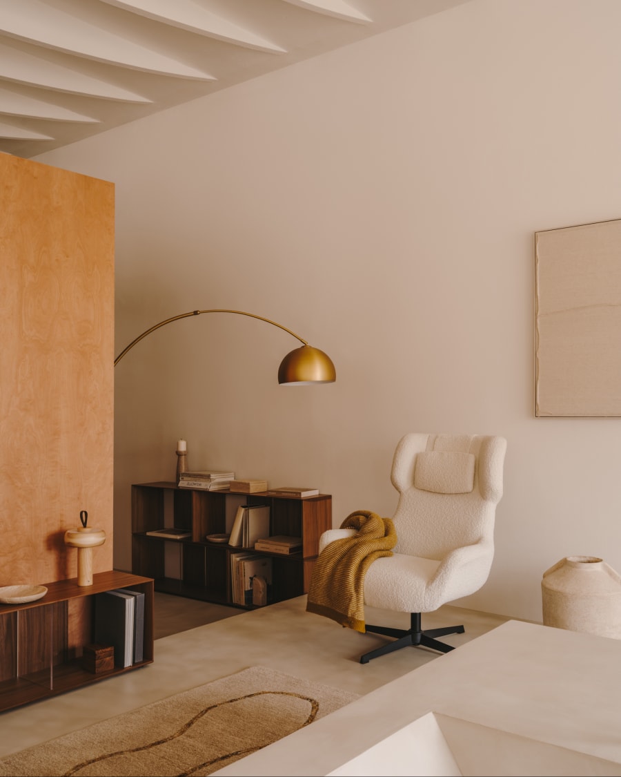 Japandi Stehlampe aus Messing