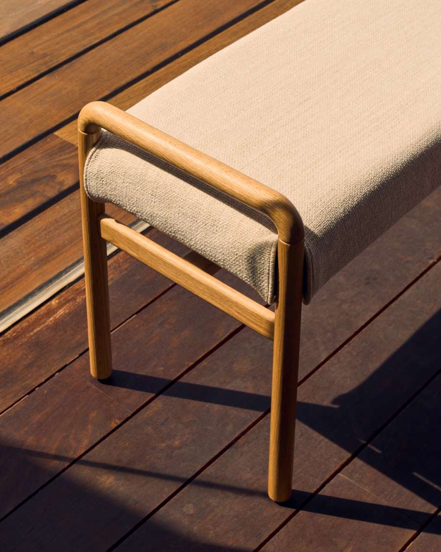 Japandi Polsterbank aus Eichenholz Natur 120 cm
