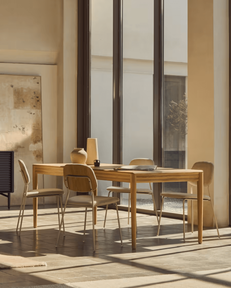 Japandi Ausziehbarer Esstisch aus Holz