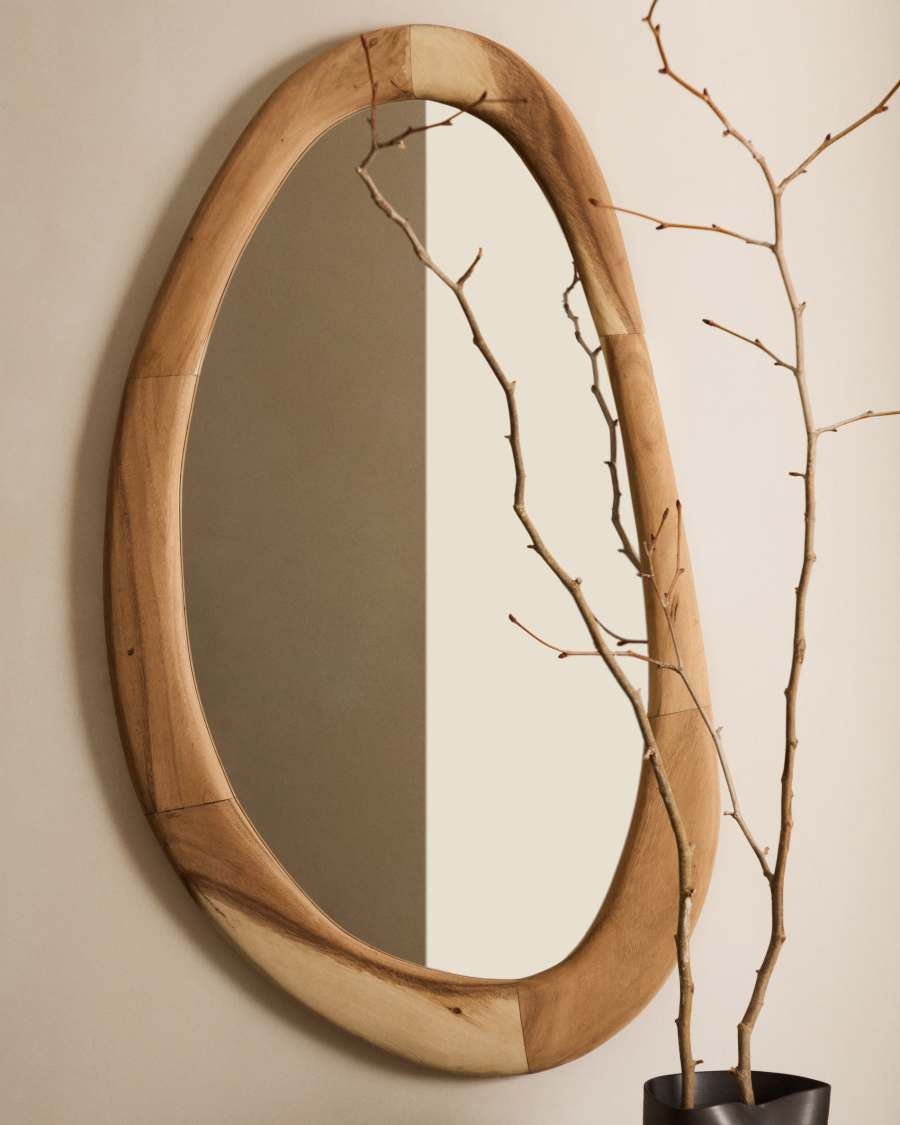 Spiegel Japandi Mungurholz Natur 60x107 cm