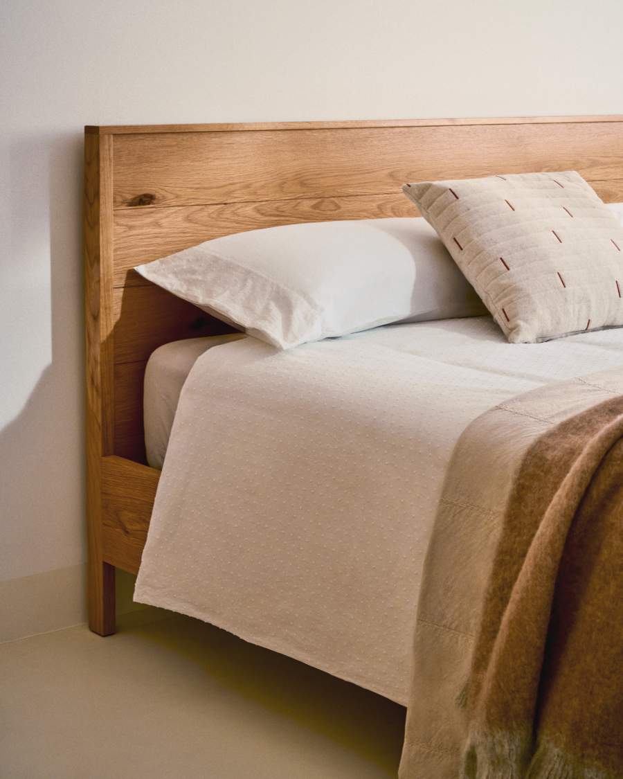 Japandi Bett aus Eichenfurnier Natur 160x200 cm