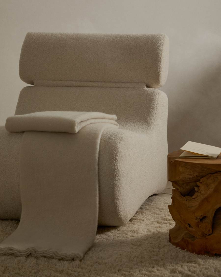 Sessel Japandi Ecru Bouclé