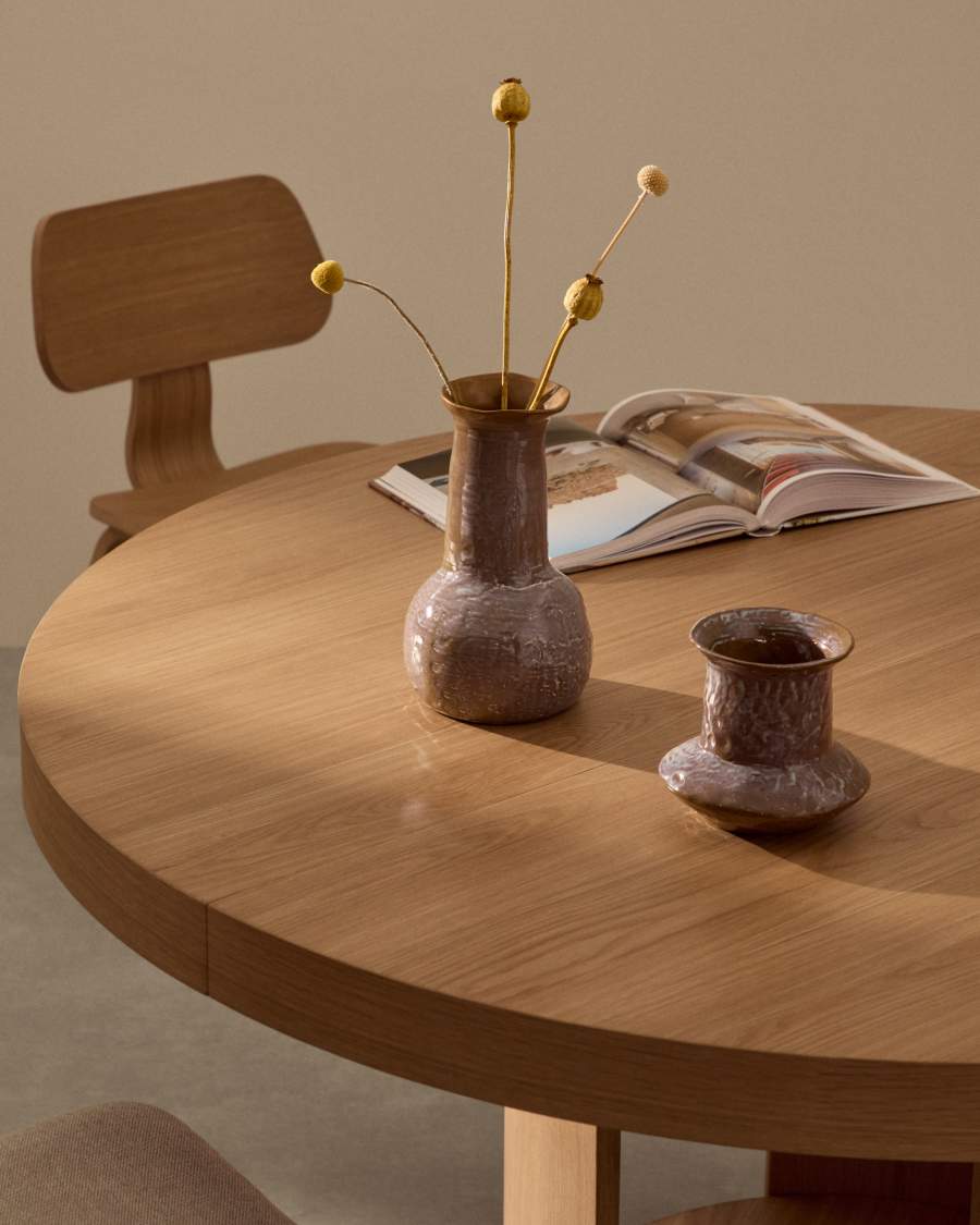 Japandi Keramikvase Braun 16 cm