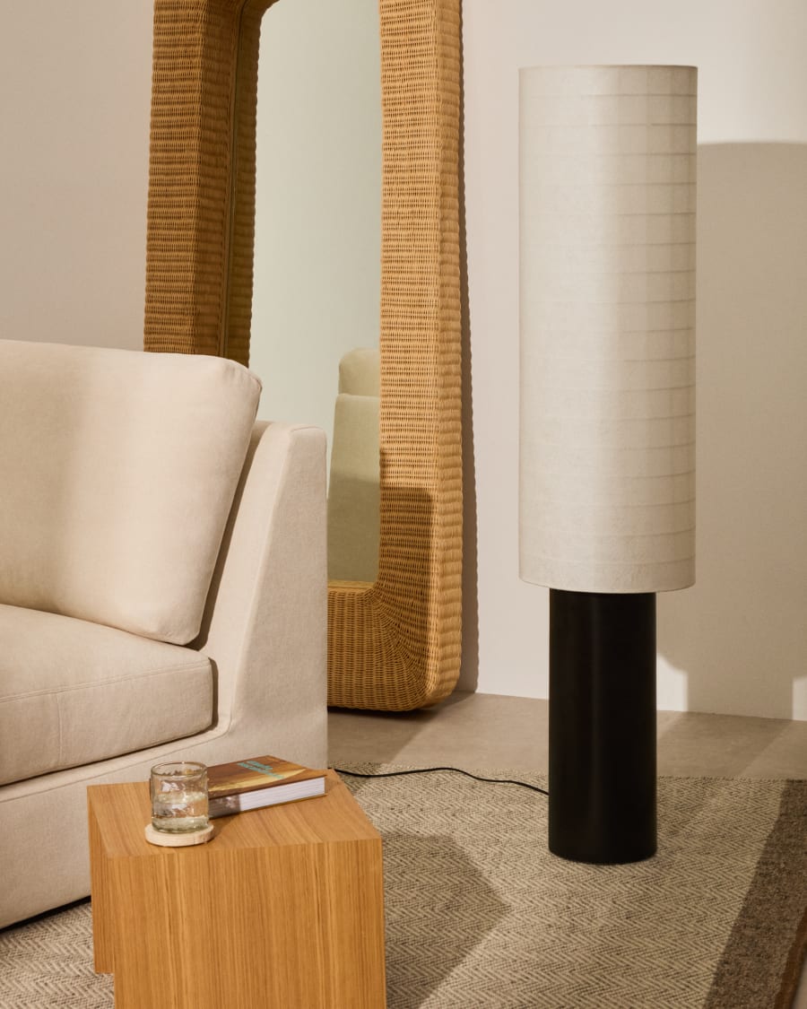 Japandi Stehlampe Zylindrisch