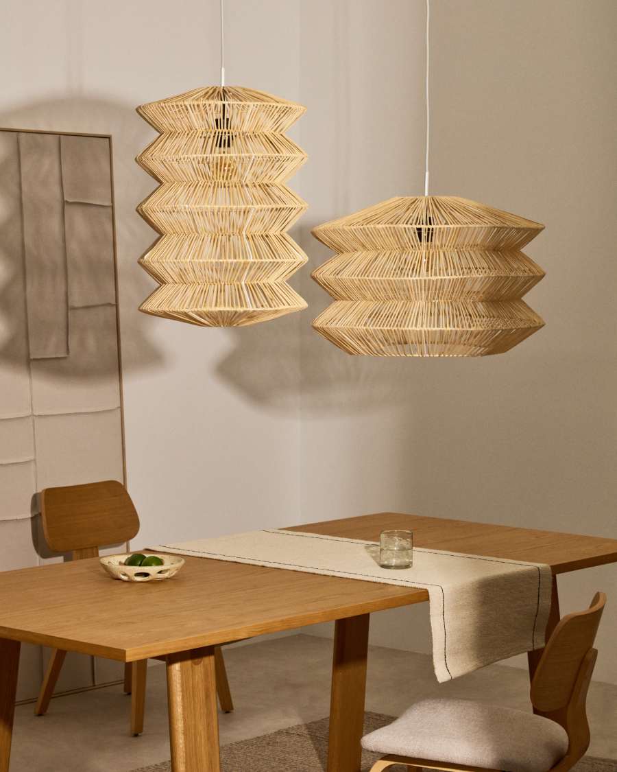 Deckenleuchte Lampenschirm Japandi Naturfaser 60x39 cm