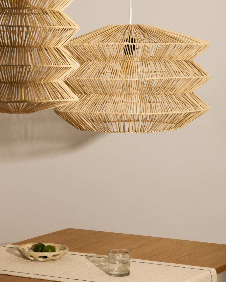 Deckenleuchte Lampenschirm Japandi Naturfaser 60x39 cm