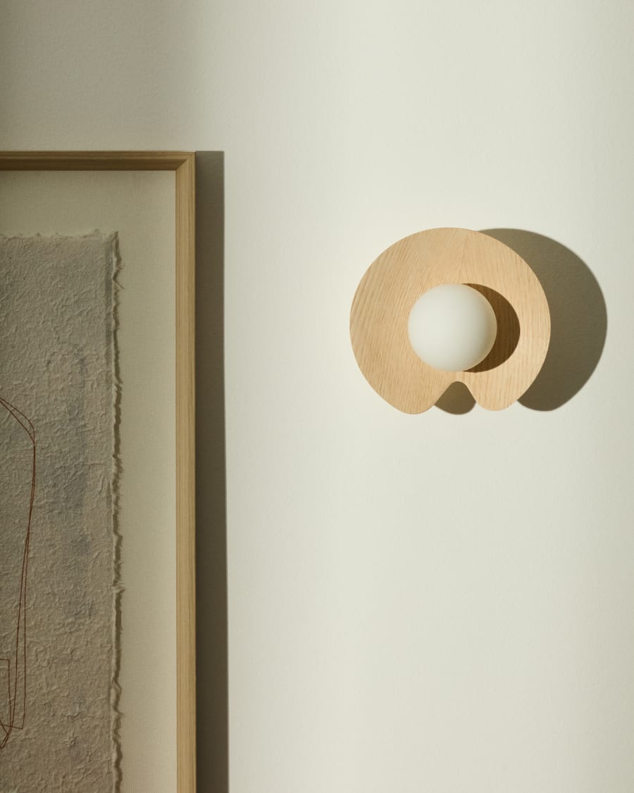 Japandi Wandlampe aus Holz