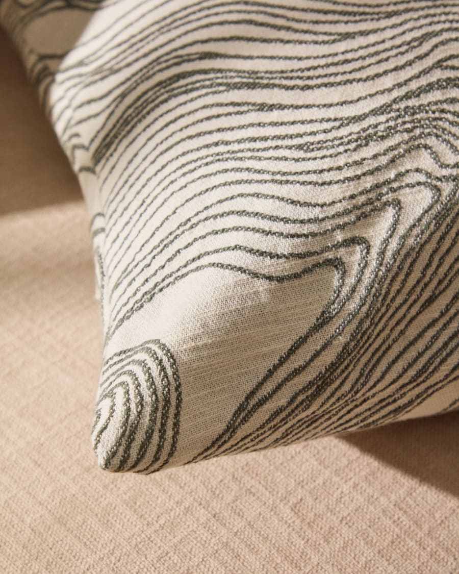 Japandi Kissenbezug mit Blumenmuster