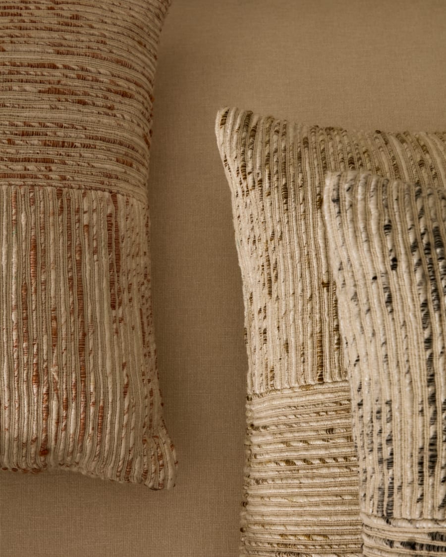 Japandi Kissenbezug Beige & Schwarz