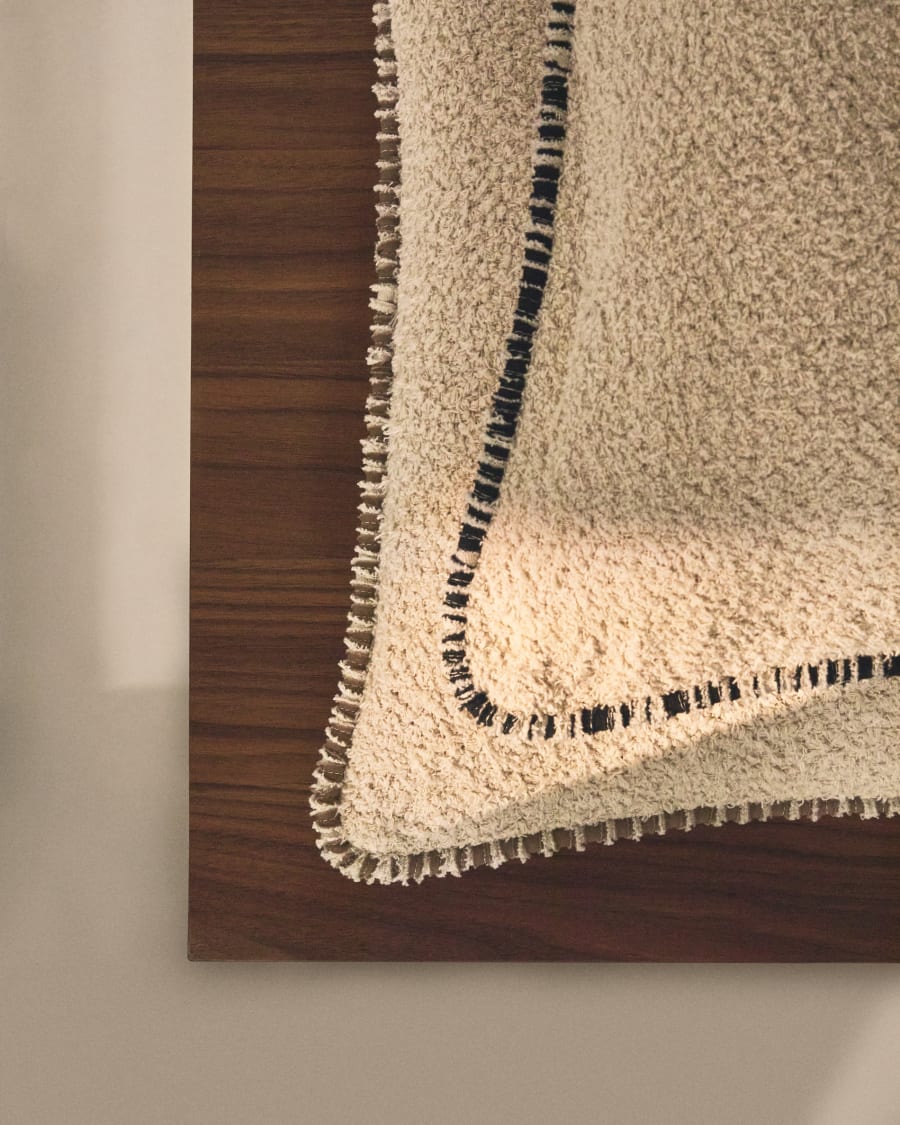 Beige Bouclé Japandi Kissenbezug