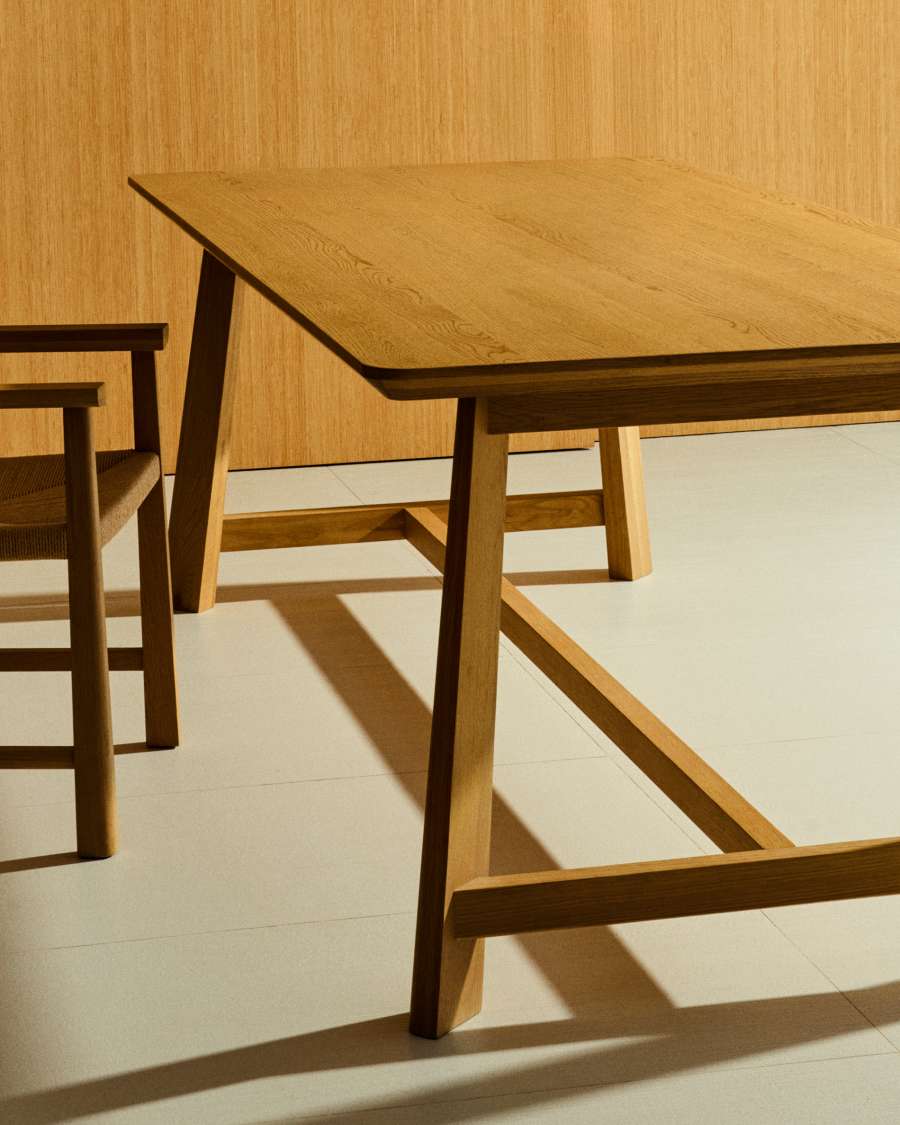 Japandi Esstisch aus Eichenholz Natur 220x100 cm