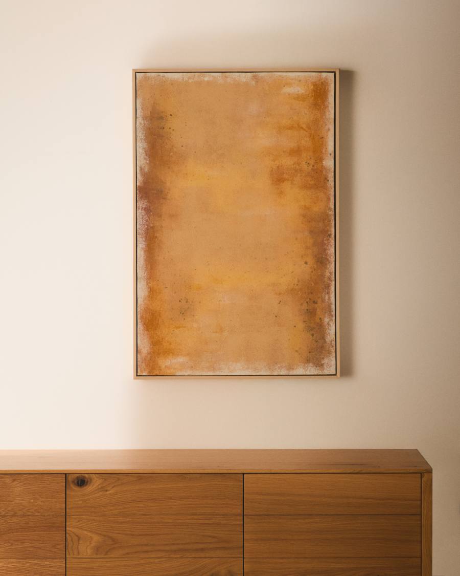 Japandi Abstrakt Bild Gelb 60x90 cm