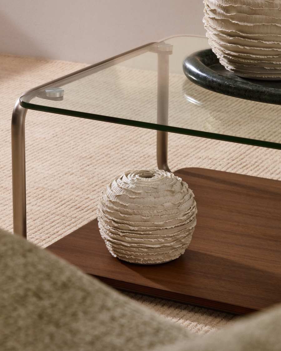 Japandi Vase aus Keramik in Beige 15 cm