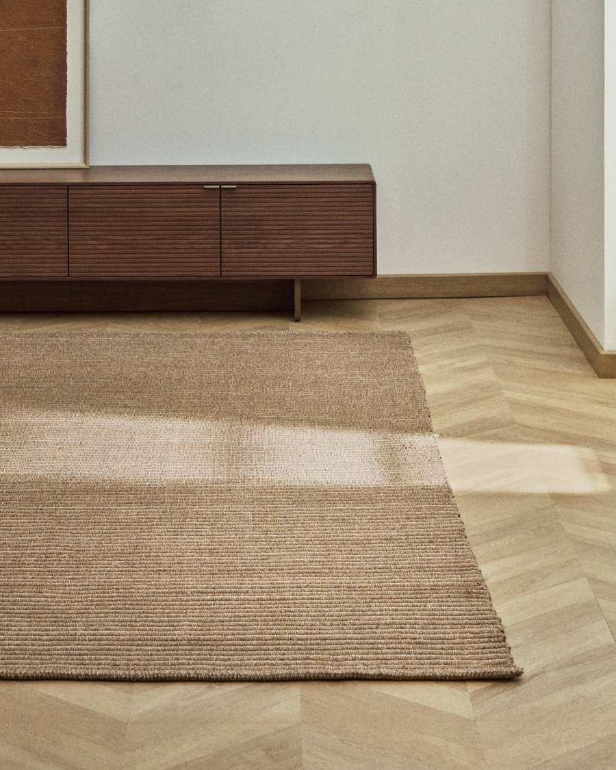 Teppich Japandi Synthetisch Beige 200x300 cm