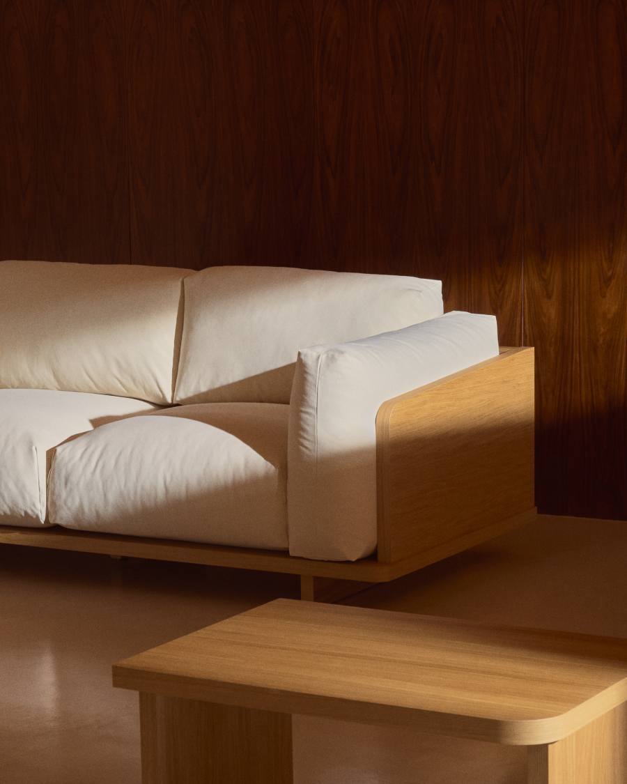 Japandi Sofa Beige 3-Sitzer