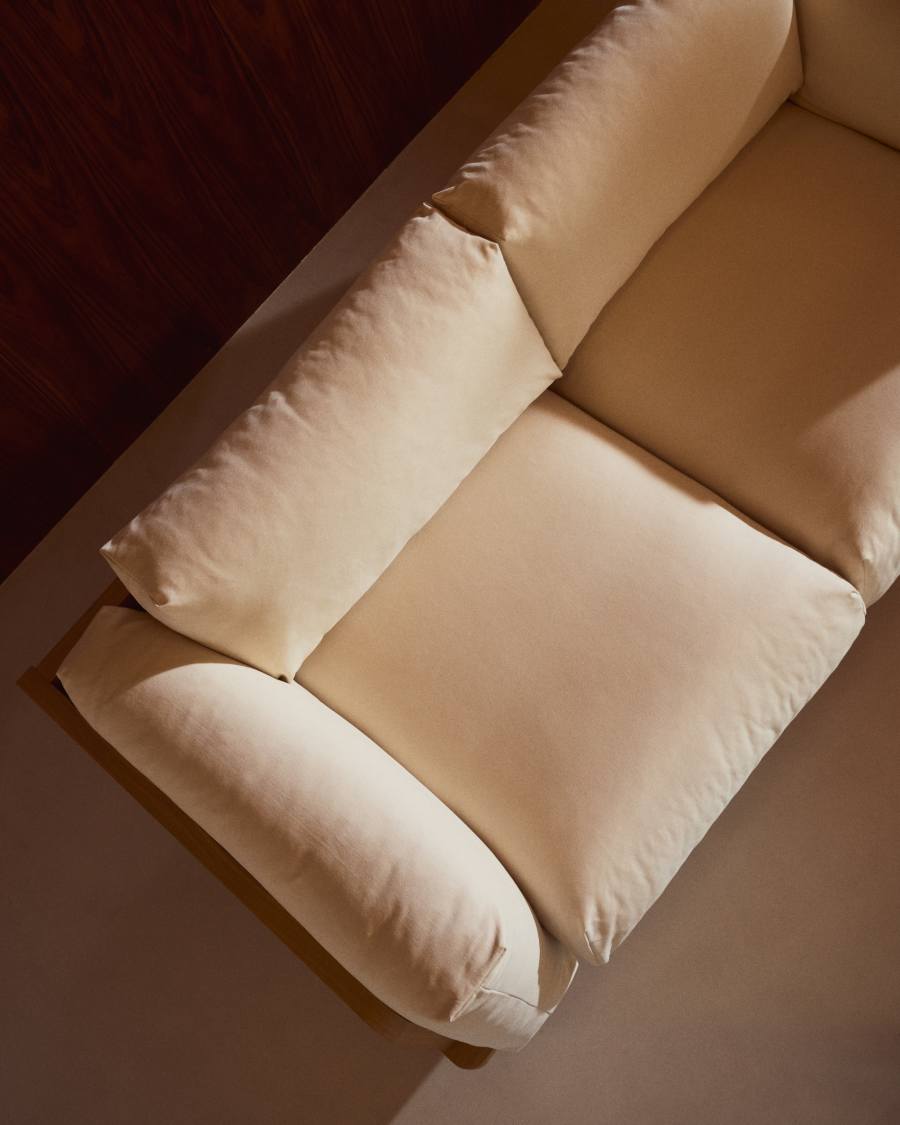Japandi Sofa Beige 3-Sitzer