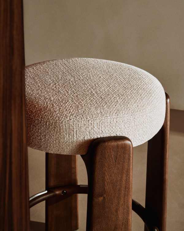 Beige Japandi Niedriger Hocker