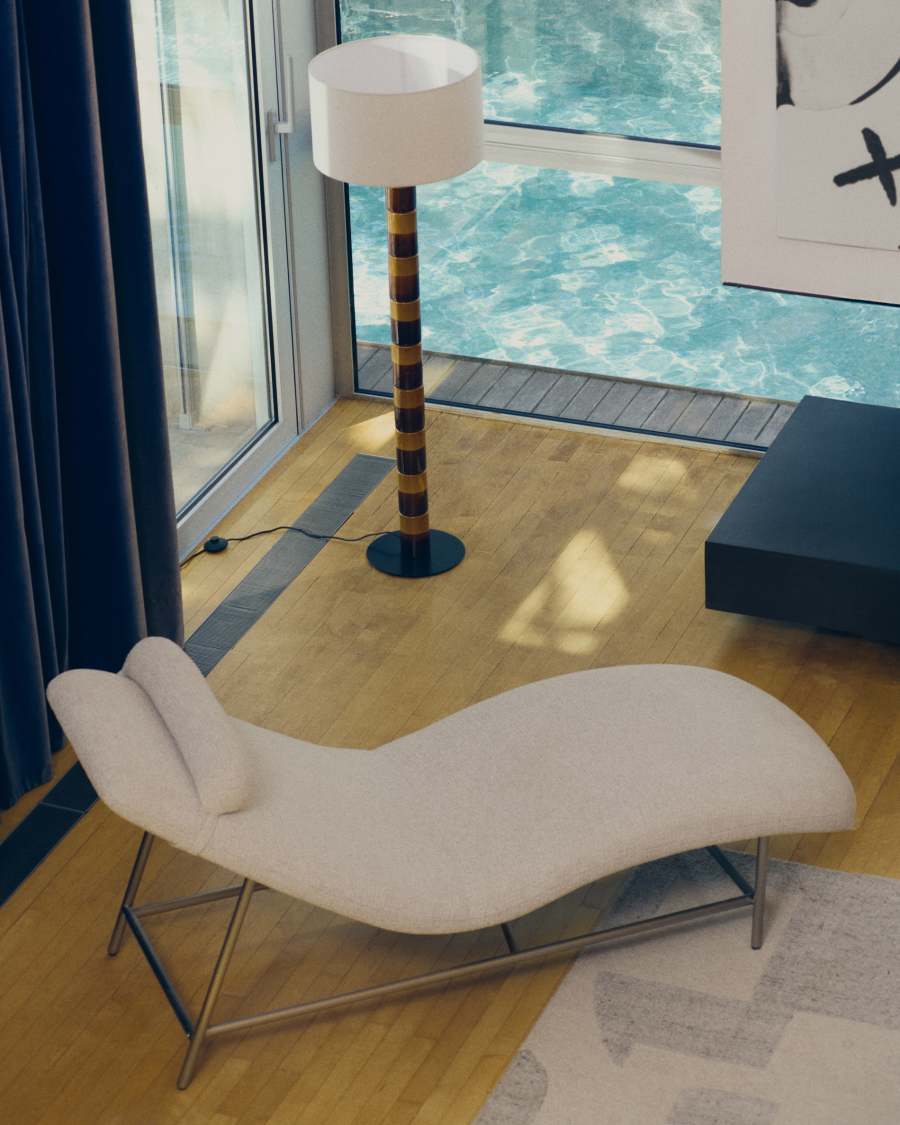 Stehlampe Japandi Keramik Braun Senfgelb Baumwollschirm