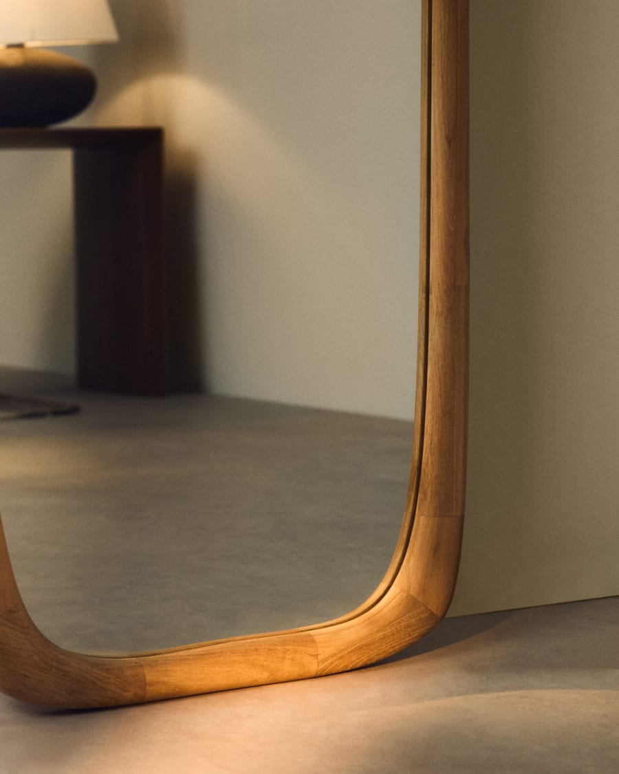 Japandi Spiegel aus Teakholz 158x61cm