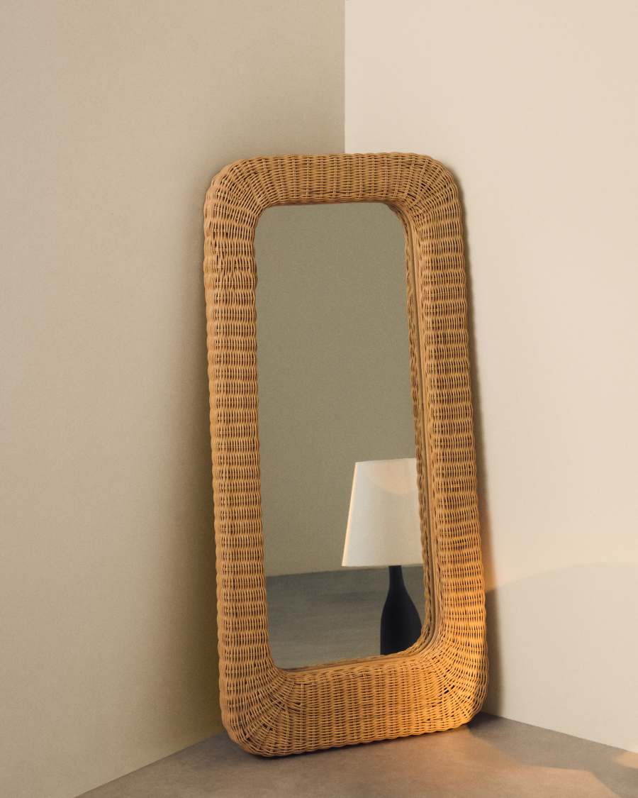 Spiegel Japandi Rattan 58x120 cm