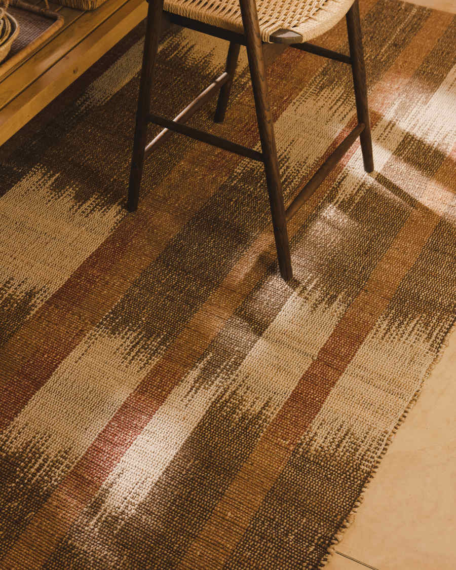 Teppich Japandi Jute Mehrfarbig Ikat 200x300 cm
