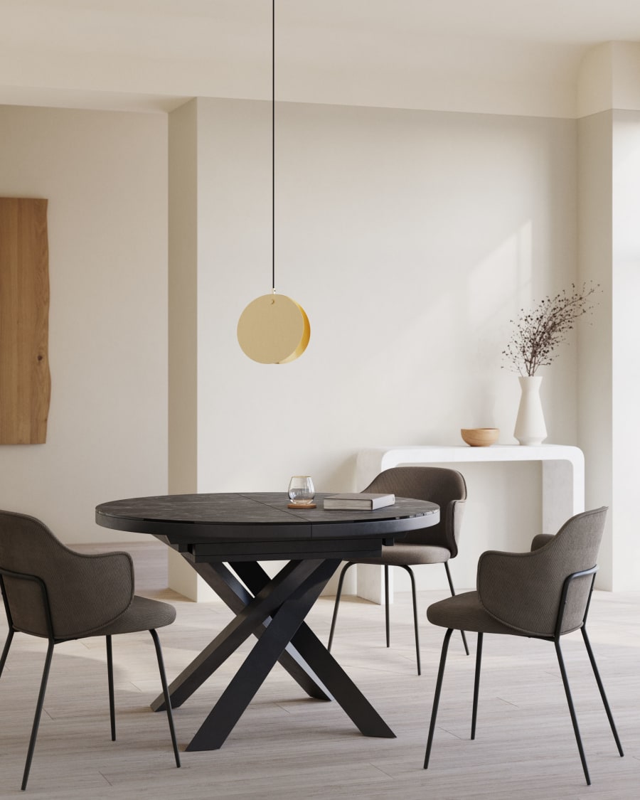 Japandi Pendelleuchte aus Messing