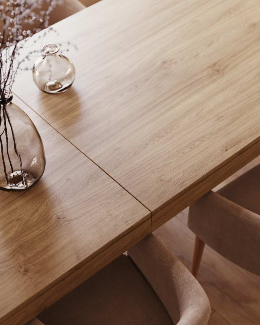 Ausziehtisch Japandi Eichenfurnier Natur 180–230 cm