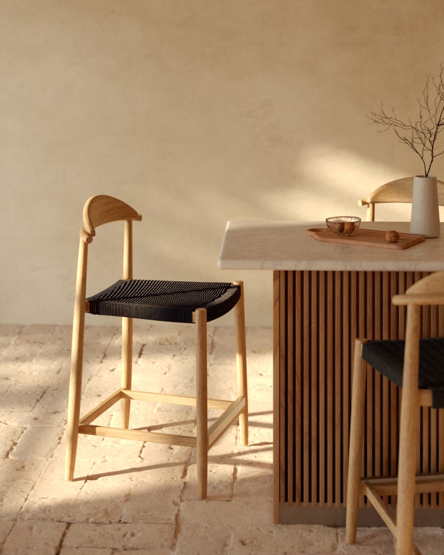 Black Rope Japandi Hocker