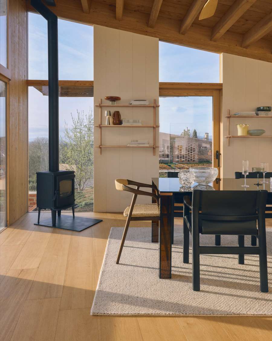 Japandi Regal aus Eichenholz Natur Modular 3 Böden 90 cm