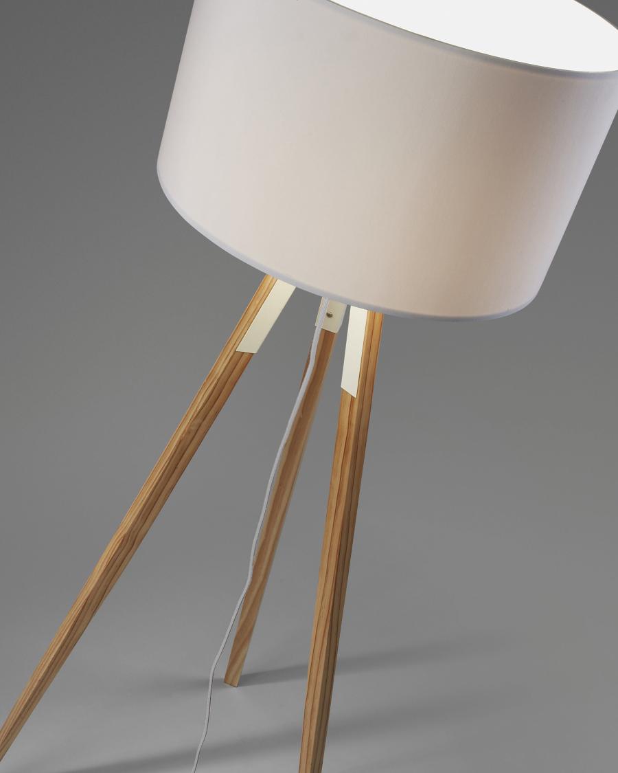 Stehlampe Japandi Holz Weiß