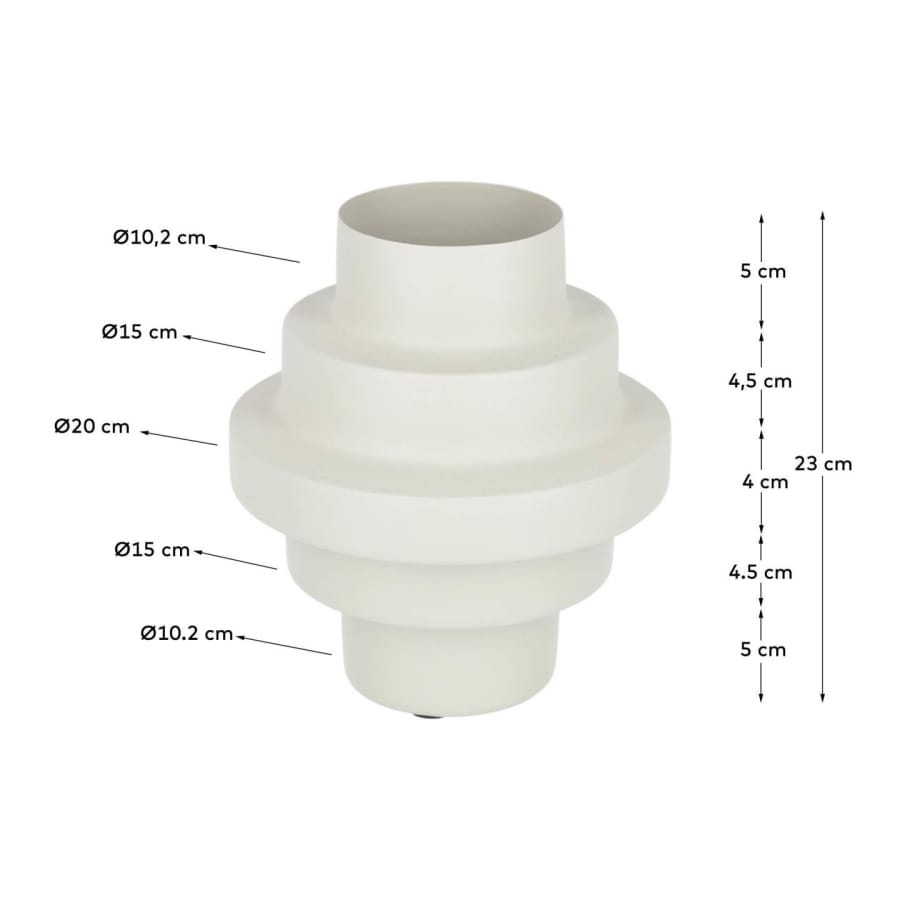 Japandi Vase aus Metall in Beige