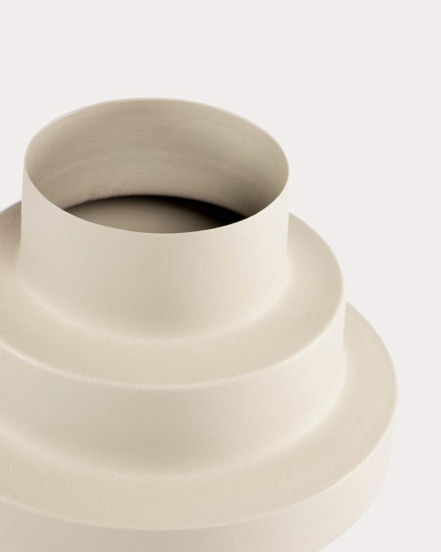 Japandi Vase aus Metall in Beige