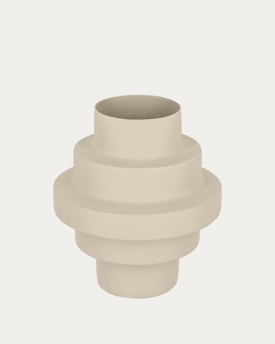 Japandi Vase aus Metall in Beige