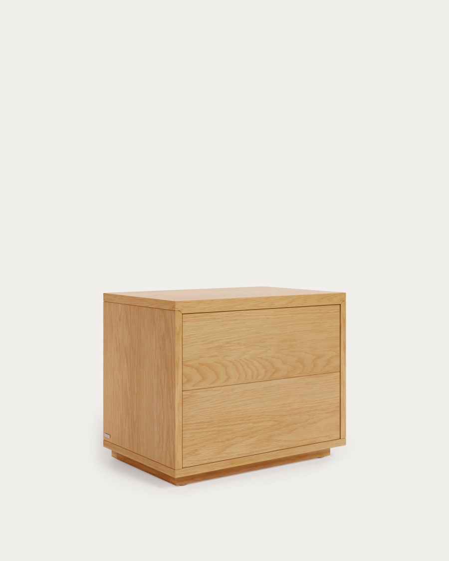 Japandi Nachttisch aus hellem Holz