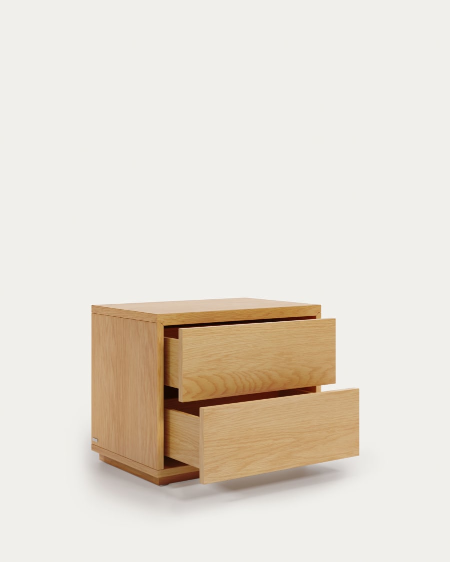 Japandi Nachttisch aus hellem Holz