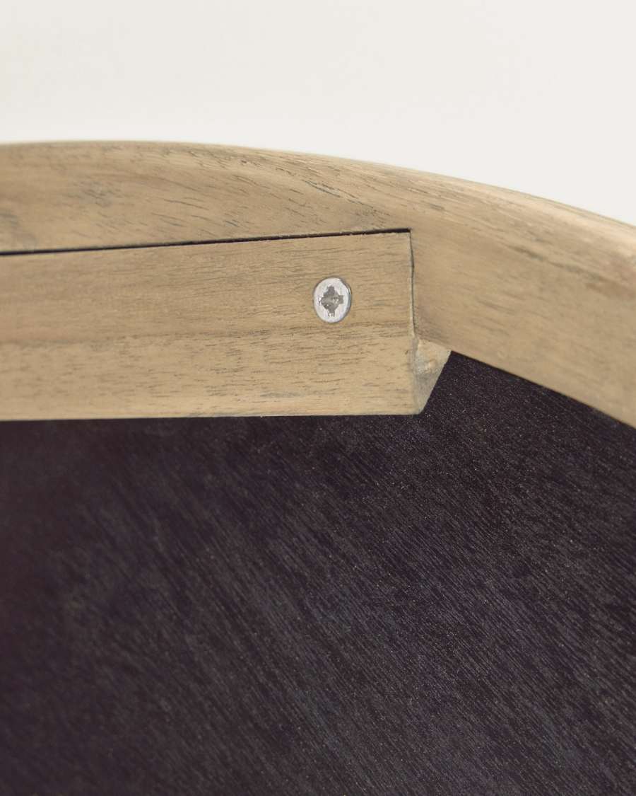 Runder Wandspiegel Japandi Massivholz 50 cm