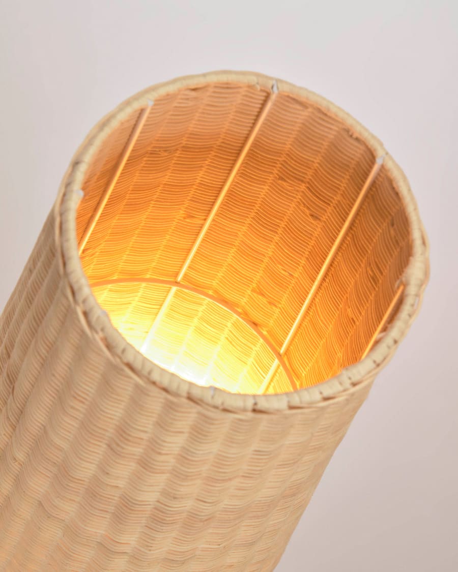 Japandi Stehlampe aus Naturrattan