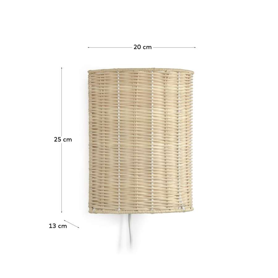 Wandleuchte Japandi Rattan Natur